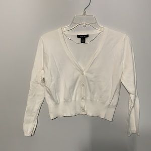 White Cropped Cardigan
